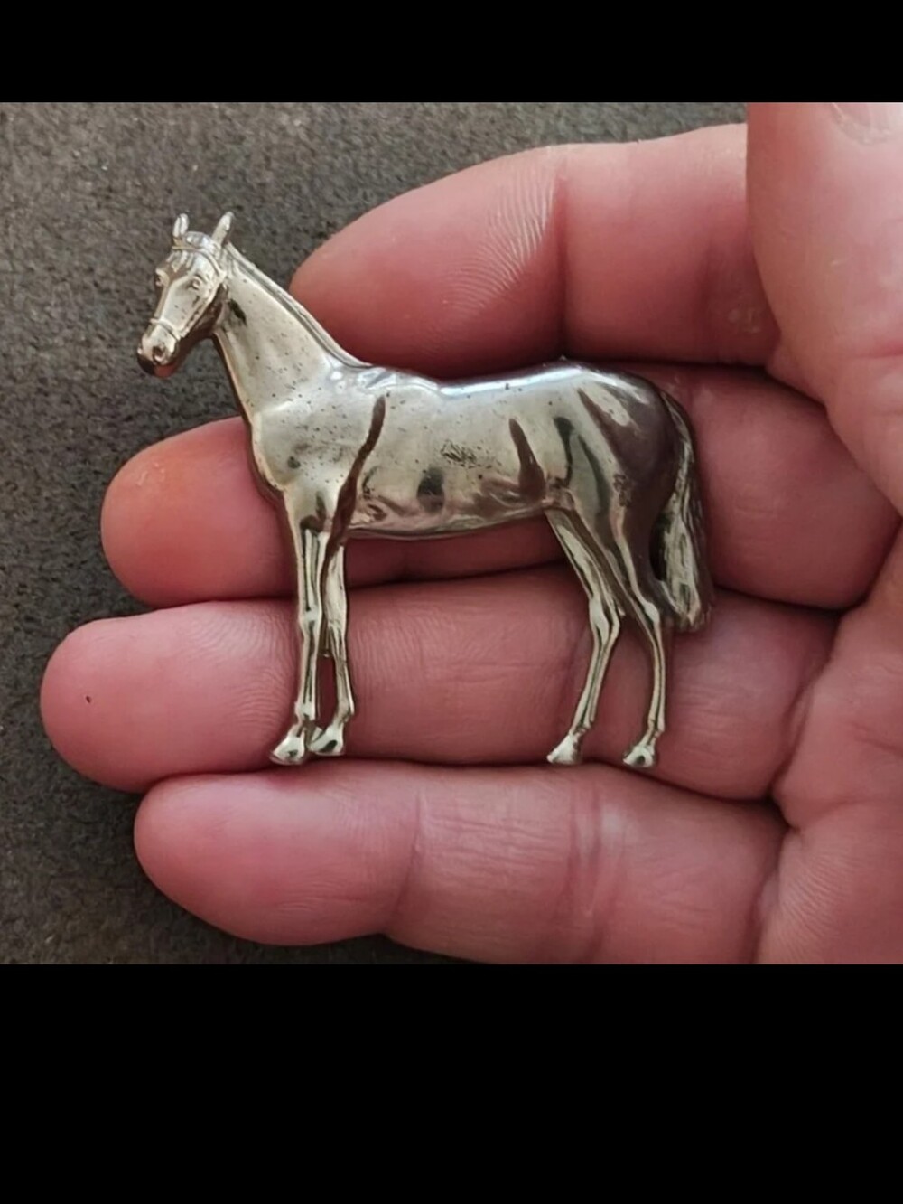 1950s/60s Equestrian Horse/Horse Silver Tone Brooch